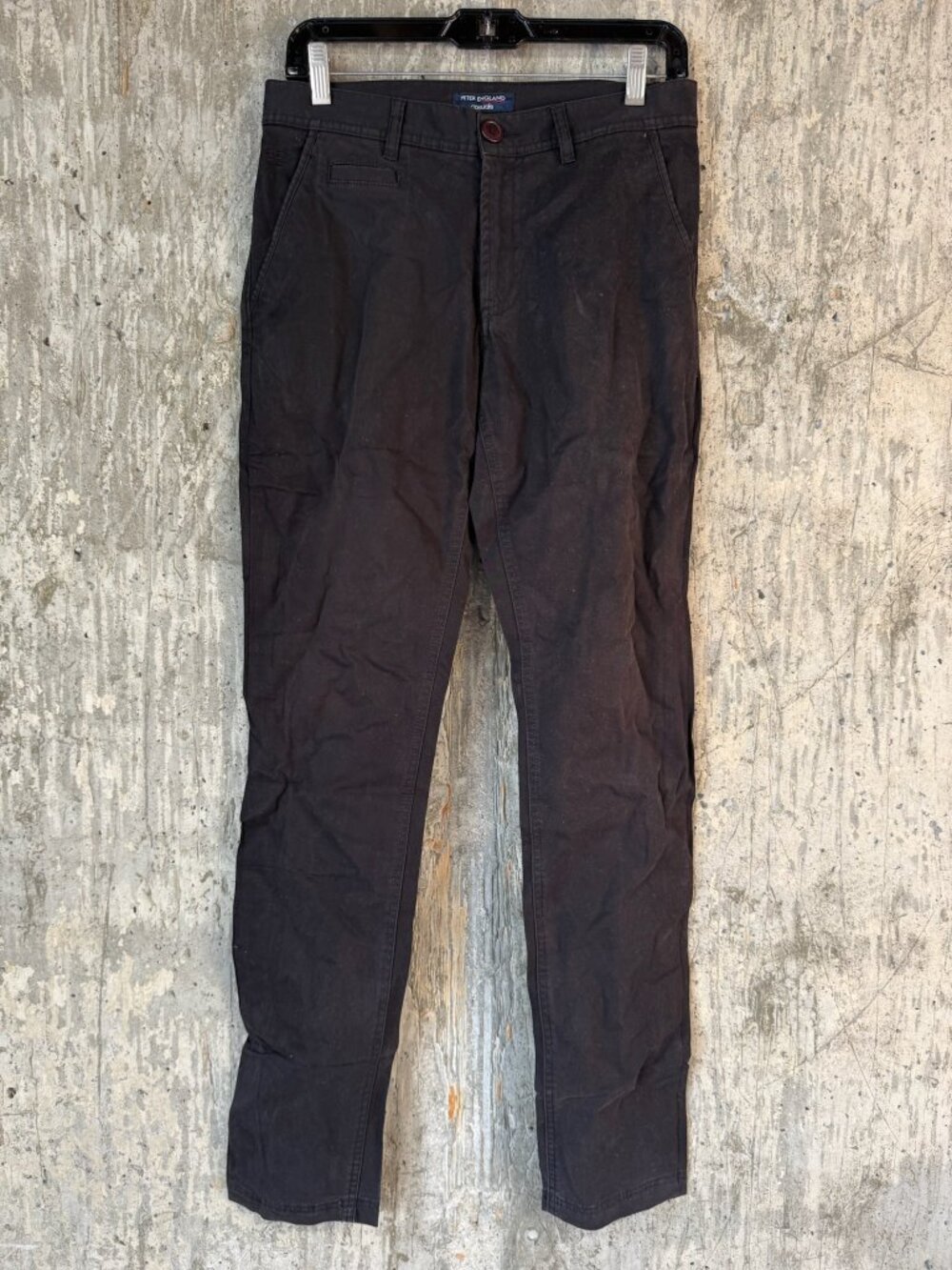 PETER ENGLAND CASUALS Men's Slim Fit Pants Size 30 In Black